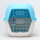 Переноска для животных пластиковая, 47,5 х 33 х 31 см, голубая - Фото 4