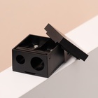 Точилка косметическая, с крышкой, двойная, цвет чёрный - Фото 4