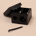 Точилка косметическая, с крышкой, двойная, цвет чёрный - Фото 8