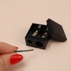 Точилка косметическая, с крышкой, двойная, цвет чёрный - Фото 9
