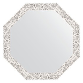 Зеркало в багетной раме, чеканка белая 46 мм, 53x53 см