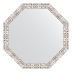 Зеркало в багетной раме, мозаика хром 46 мм, 53x53 см