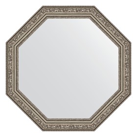Зеркало в багетной раме, виньетка состаренное серебро 56 мм, 55x55 см