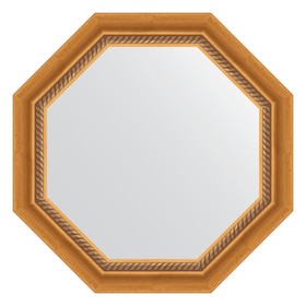 Зеркало в багетной раме, состаренное золото с плетением 70 мм, 58x58 см