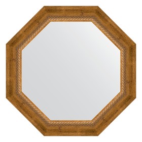 Зеркало в багетной раме, состаренная бронза с плетением 70 мм, 58x58 см
