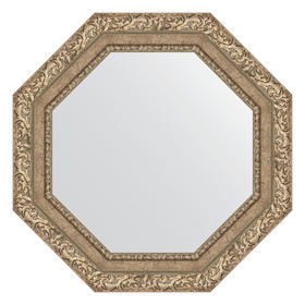 Зеркало в багетной раме, виньетка античное серебро 85 мм, 60x60 см