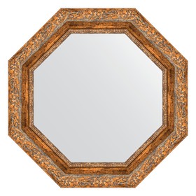 Зеркало в багетной раме, виньетка античная бронза 85 мм, 60x60 см