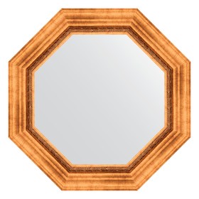 Зеркало в багетной раме, римское золото 88 мм, 61x61 см