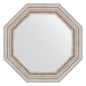 Зеркало в багетной раме, римское серебро 88 мм, 61x61 см