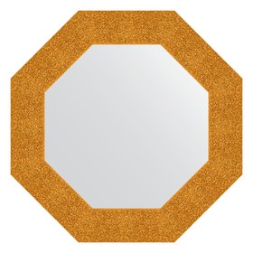 Зеркало в багетной раме, чеканка золотая 90 мм, 61x61 см