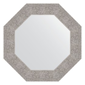 Зеркало в багетной раме, чеканка серебряная 90 мм, 61x61 см