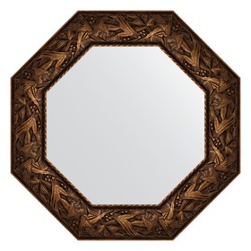Зеркало в багетной раме, византия бронза 99 мм, 63x63 см