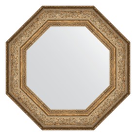 Зеркало в багетной раме, виньетка античная бронза 109 мм, 65x65 см