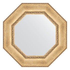 Зеркало в багетной раме, состаренное серебро с орнаментом 120 мм, 67x67 см