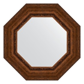 Зеркало в багетной раме, состаренная бронза с орнаментом 120 мм, 67x67 см
