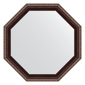 Зеркало в багетной раме, махагон с орнаментом 50 мм, 54x54 см