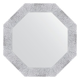 Зеркало в багетной раме, чеканка белая 70 мм, 57x57 см
