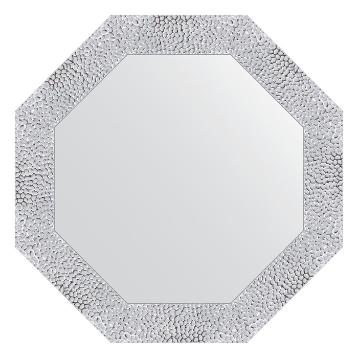 Зеркало в багетной раме, чеканка белая 70 мм, 57x57 см