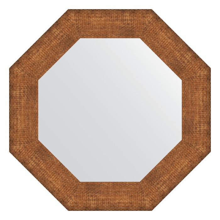 Зеркало в багетной раме, медная кольчуга 88 мм, 61x61 см