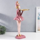 Сувенир полистоун подставка "Девушка ушки мишки" пыльно-розовый 69х30х25 см - фото 6734189