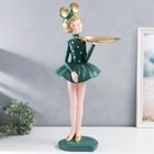 Сувенир полистоун подставка "Девушка ушки мишки" тёмно-зелёный 69х30х25 см - фото 319126985