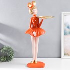 Сувенир полистоун подставка "Девушка ушки мишки" оранжевый 69х30х25 см - фото 2110381