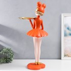 Сувенир полистоун подставка "Девушка ушки мишки" оранжевый 69х30х25 см - фото 6734200