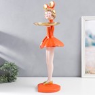Сувенир полистоун подставка "Девушка ушки мишки" оранжевый 69х30х25 см - фото 6734201
