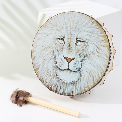 Шаманский бубен «Лев», музыкальный инструмент, с колотушкой, 5×25×25 см