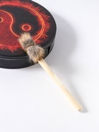 Шаманский бубен «Инь-ян и огонь», музыкальный инструмент, с колотушкой, 5×25×25 см  (артикул 9087312)  большой выбор товаров оптом и в розницу по низким ценам с доставкой