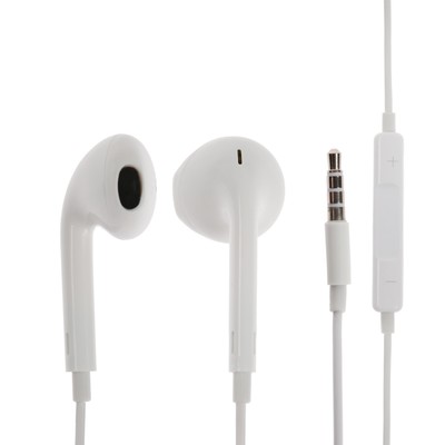 Наушники проводные, вкладыши, микрофон, Jack 3.5 мм, 32 Ом, 1.2 м, белые