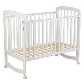 Кроватка детская Polini kids Simple 304, с маятником, цвет белый