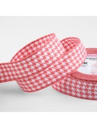 Лента декоративная «Гусиная лапка», 25 мм, 9±0.5 м, розовая, белая - Фото 2