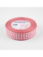Лента декоративная «Гусиная лапка», 25 мм, 9±0.5 м, розовая, белая - Фото 3