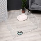 Вольер 12 секций, металлический, 105×105×35 см, (звено 35×35 см), белый - Фото 2