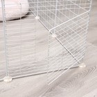 Вольер 12 секций, металлический, 105×105×35 см, (звено 35×35 см), белый - Фото 5