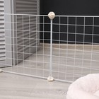 Вольер 12 секций, металлический, 105×105×35 см, (звено 35×35 см), белый - Фото 6