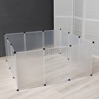 Вольер 12 секций пластиковый, (звено 50×70 см), белый - Фото 1