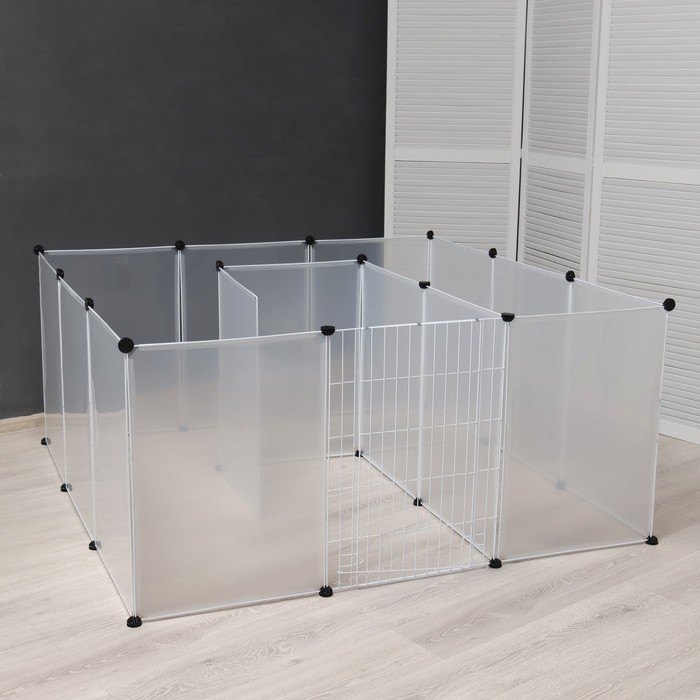 Вольер 24 секции пластиковый, (звено 50×70 см), белый - Фото 1