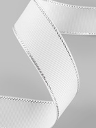 Лента репсовая, с серебряным люрексом, 25 мм, 23±1 м, белая №001 - Фото 2