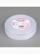 Лента репсовая, с серебряным люрексом, 25 мм, 23±1 м, белая №001 - Фото 3