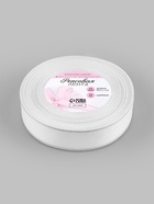 Лента репсовая, с серебряным люрексом, 25 мм, 23±1 м, белая №001 - Фото 4