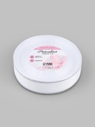 Лента репсовая, с серебряным люрексом, 25 мм, 23±1 м, белая №001 - Фото 5