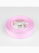 Лента репсовая, с серебряным люрексом, 25 мм, 23±1 м, светло-розовая №004 - Фото 3