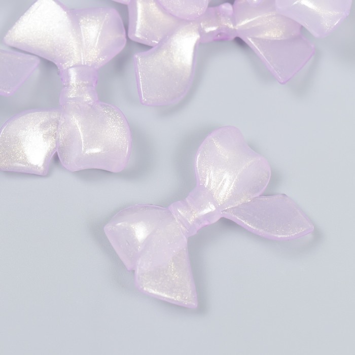 Декор для творчества пластик "Бантик сиреневый" светится в темноте 0,8х2,4х3,4 см - Фото 1