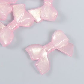 Декор для творчества пластик "Бантик розовый" светится в темноте 0,8х2,4х3,4 см