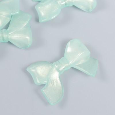 Декор для творчества пластик «Бантик зелёный», светится в темноте, 0.8×2.4×3.4 см