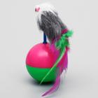 Мышь-неваляшка на шаре, 12 х 5 см, микс цветов - Фото 3