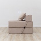 Бескаркасное кресло-кровать «Эссен», ткань велюр, цвет бежевый - Фото 2