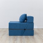 Бескаркасное кресло-кровать «Эссен», ткань велюр, цвет синий - Фото 2